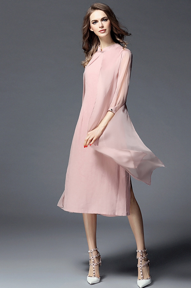 歌依图 欧美时尚品牌女装2016春夏装新款复古文艺丝麻飘逸长款连衣裙