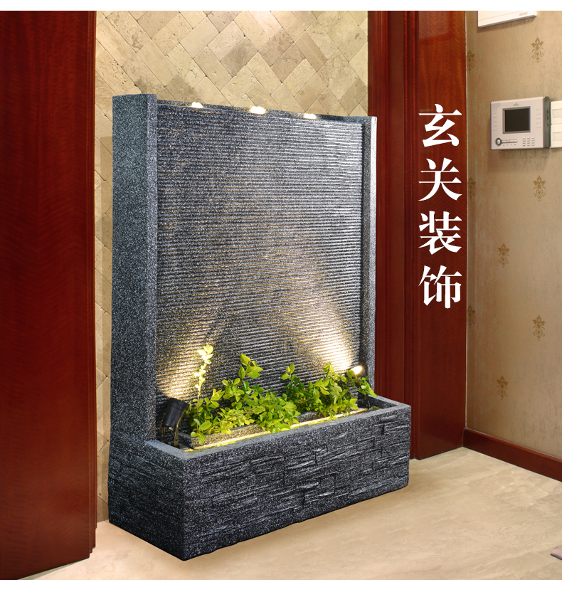 善水源大型落地流水喷泉水幕墙摆件客厅办公室酒店水景鱼池鱼缸装饰品