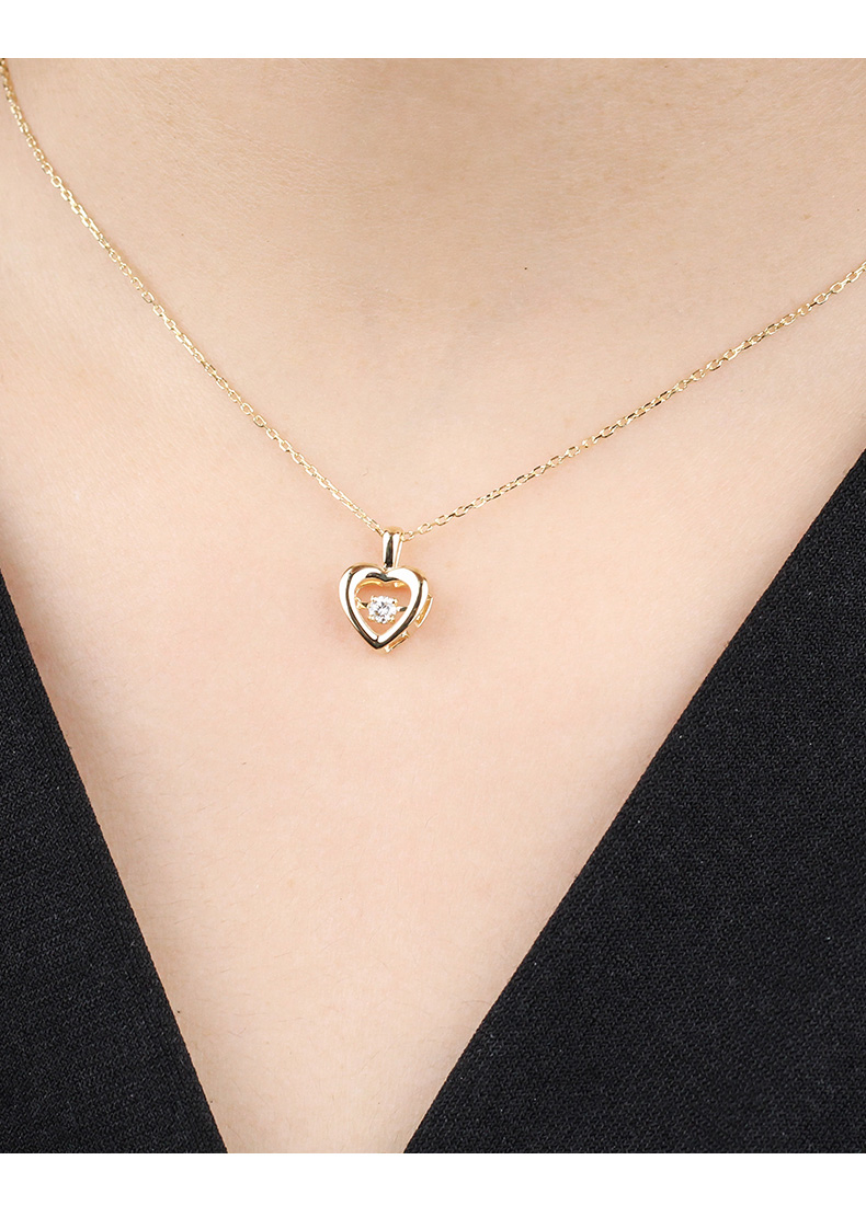 tr田饶爱的记忆黄金项链女18k正品天然钻石爱心小清新吊坠款定制k 18k