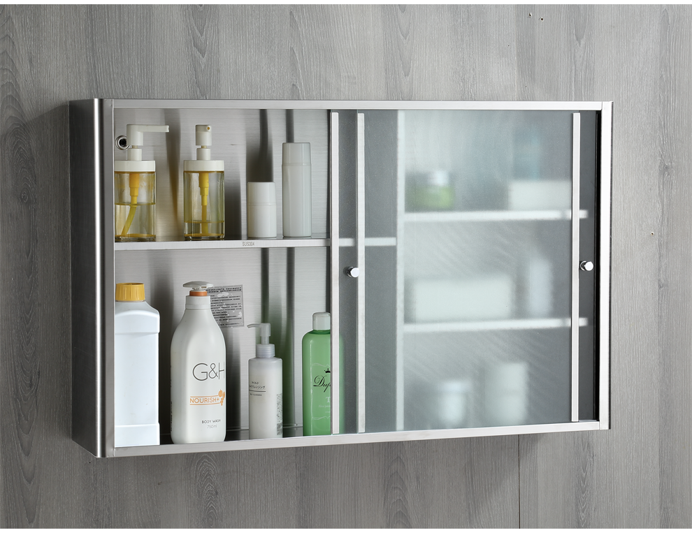 香桔仕不锈钢浴室吊柜卫生间移门壁挂置物柜推拉门厨房碗柜橱柜储物柜