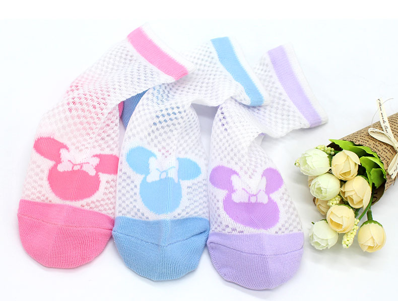Disney Children's Socks, Summer Thin, Cute Baby Breathable Mesh Socks, Princess Girls' Short Socks 7