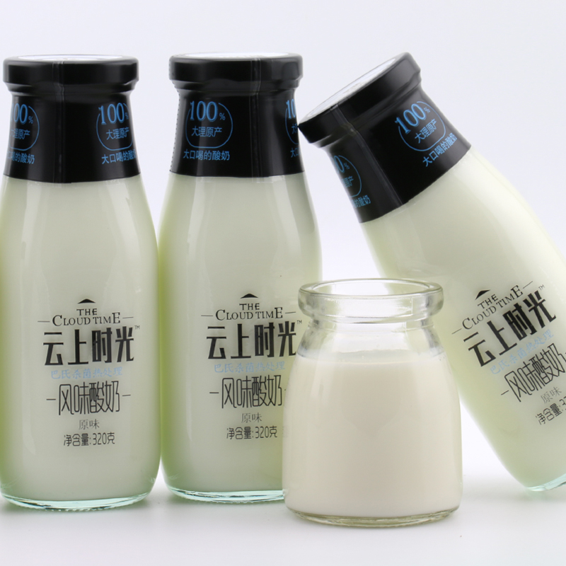 蝶泉云上时光风味酸奶320ml6瓶新希望玻璃瓶装风味酸奶云南特产大理原