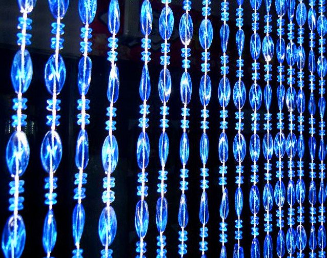 亚克力仿水晶门帘珠帘塑料挂帘装饰隔断加密挡蚊蝇柳叶定制成品宽80高