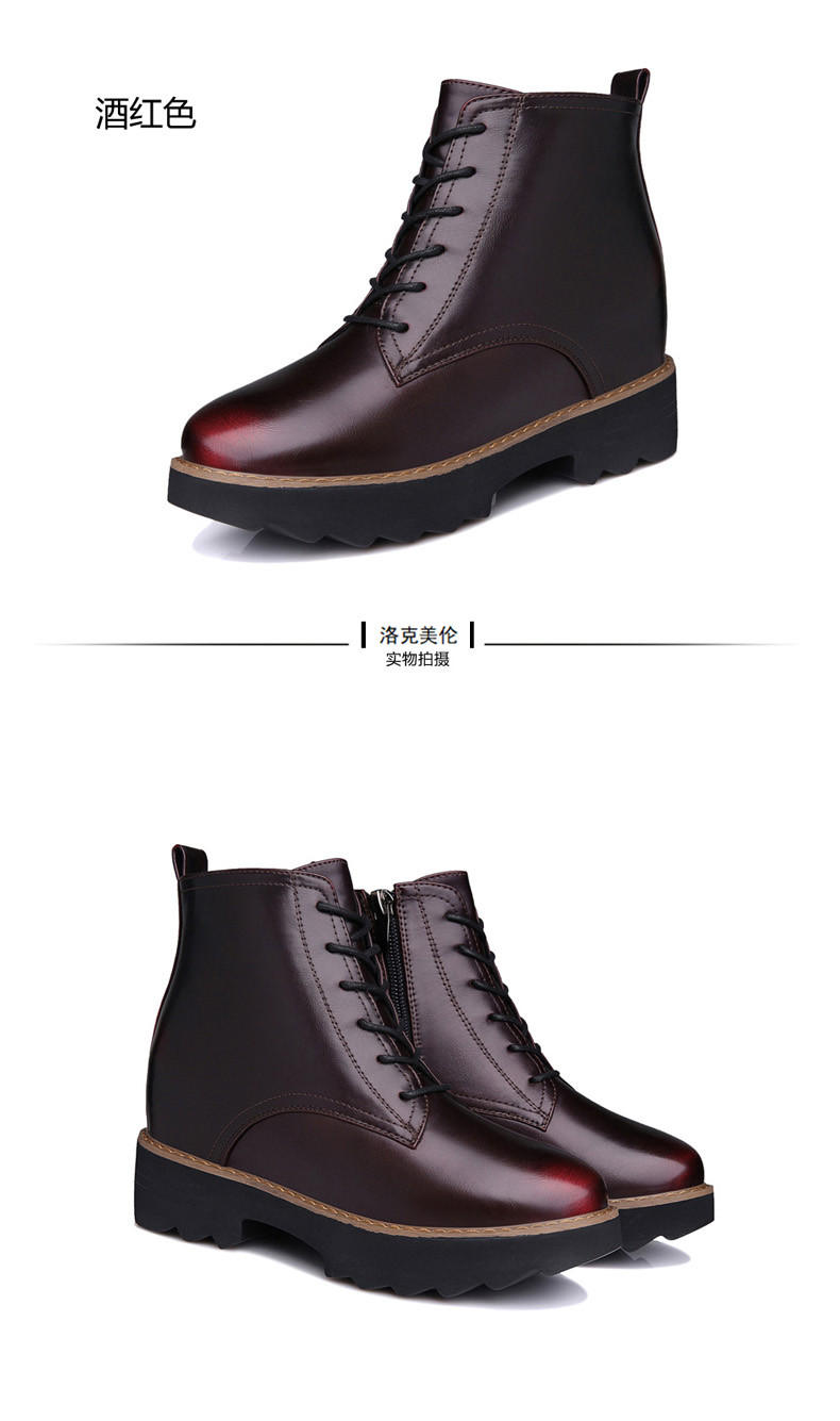 【正常发货】短靴女 新款马丁靴冬季冬天冬款圆头平底厚底低跟系带短