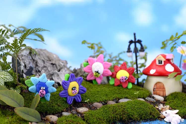 苔藓微景观手工diy材料瓢虫太阳花多肉植物迷你植物小盆景小摆件