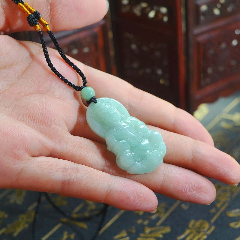 小小钰缅甸a货翡翠玉观音吊坠男项链挂件菩萨玉坠翡翠珠宝挂件