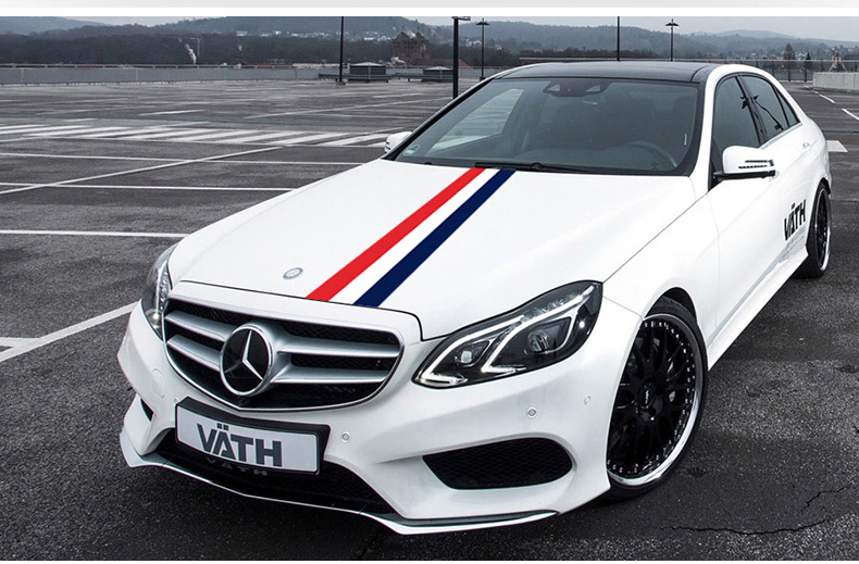 汽车引擎盖三色贴条车顶后尾箱贴膜车身车门彩条车贴改装 宝马三色款