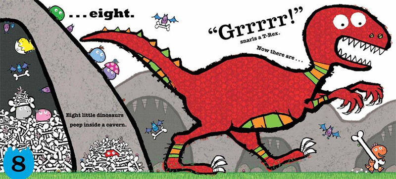 【中商原版】十只小恐龙 英文原版 ten little dinosaurs纸板书 数数
