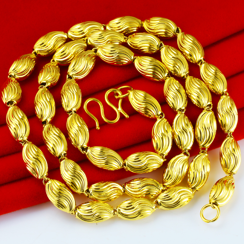 千影珠宝仿金项链男士男款镂空心仿金佛珠链子仿真首饰仿金送礼物送