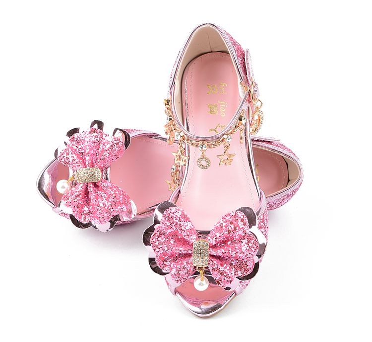 夏季女童凉鞋2019新款韩版中大童小女孩高跟公主水晶鞋儿童凉鞋女时尚
