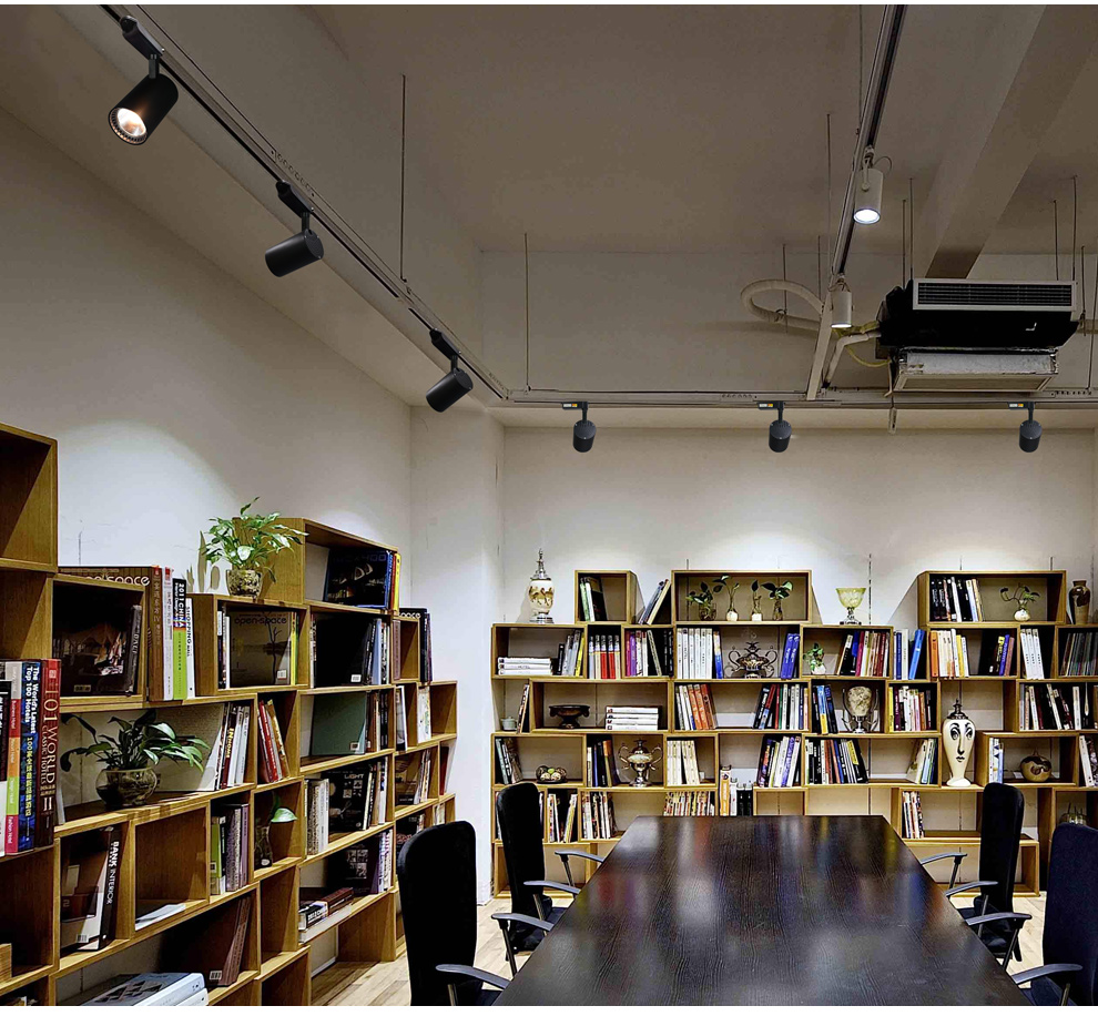 朗橘轨道灯led射灯明装客厅背景墙吸顶小射灯服装店展厅导轨灯吊杆cob