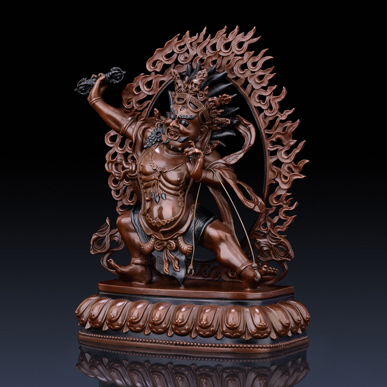 黄铜密宗护法神像执金刚菩萨藏传佛教用品 密宗金刚手菩萨(高约18cm)