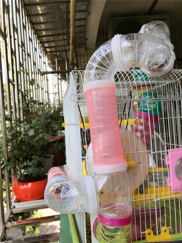 亚克力笼仓鼠外接管道玩具金丝熊笼外接隧道外接卡片改造零件用品弯