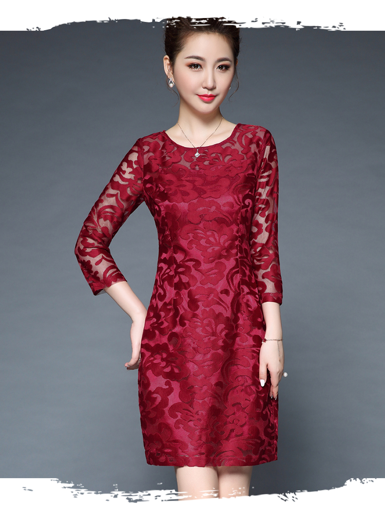 婆婆装婚礼服夏季夏天结婚宴礼服妈妈装丈母娘过膝连衣裙春夏年轻嫁