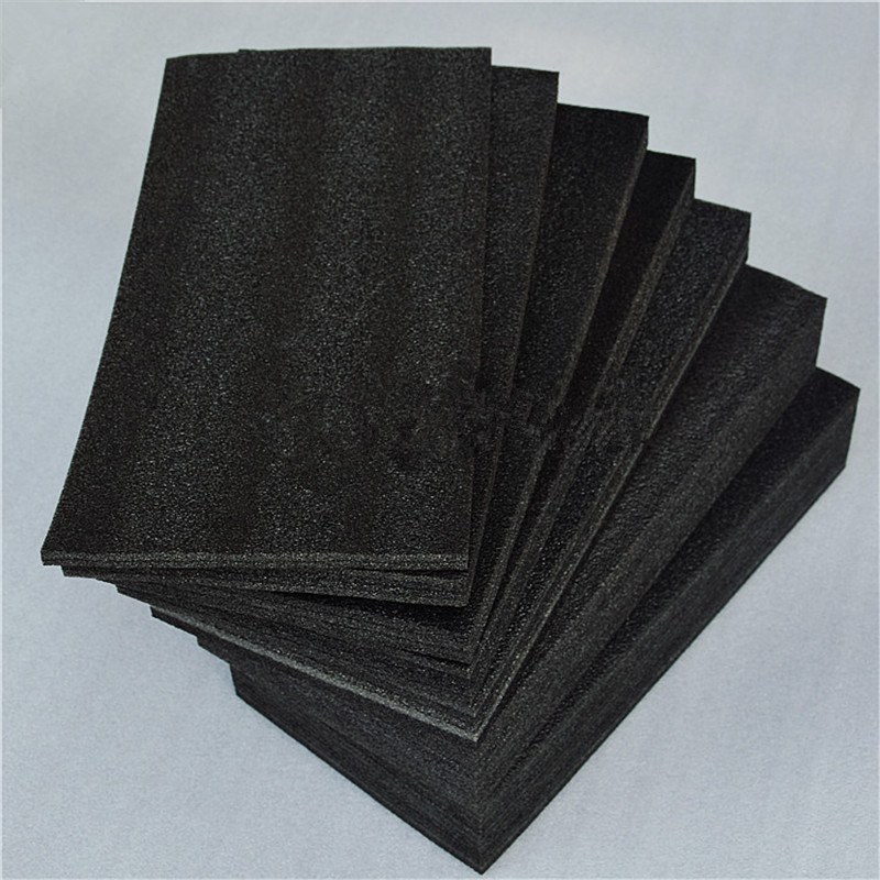 黑色珍珠棉板材隔音保温包装棉板软硬泡沫板 宽1米*长2米*厚1厘米