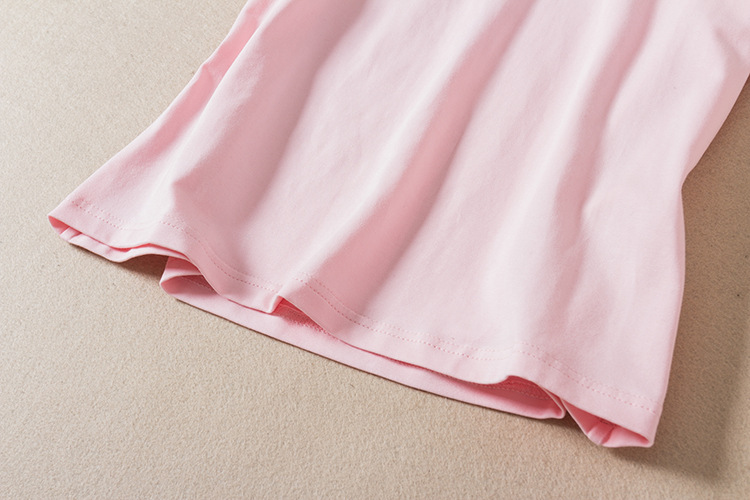 窈蕊黛粉色t恤百褶印花背带裙两件套休闲时髦套装夏2017新品 粉红色 m