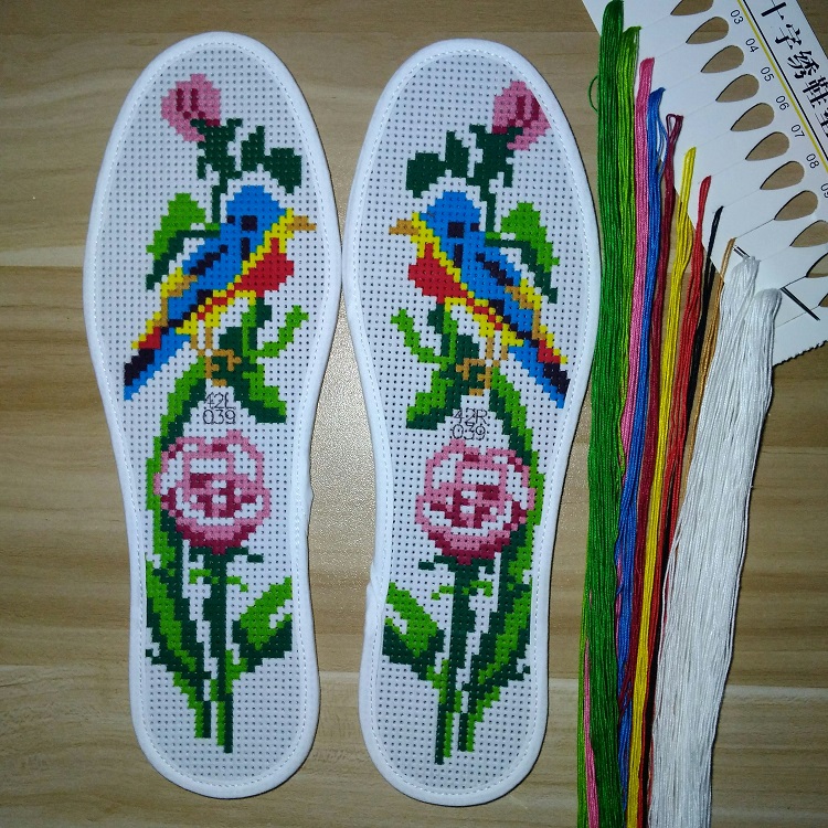 十字繡鞋墊繡花針棉布手工半成品刺繡鞋底印花 098平安節 37