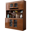 Morning Companion Sideboard Solid Wood Wine Cabinet Multifunctional Chinese Wall Storage Cabinet Tea Cupboard Restaurant Shelf Combination Cabinet Walnut Color Oak Imported from Thailand 105*42*200cm