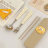 AISHUBEI cute cheese spoon ins style cheese fork office portable tableware dormitory dessert spoon fruit fork set cute cheese-spoon + fork