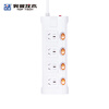 Breakthrough socket 4-position sub-control switch new national standard five-hole 1.8m 10A with indicator light recoverable overload protection white D4K4 (1m8) strip