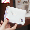 New women's wallet female short Japanese and Korean version cute coin purse small fresh simple mini cartoon student card holder YY light blue