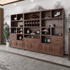 Zhenzhen new Chinese style old elm tea room display cabinet solid wood archaic shelf office cabinet bookcase Duobao Pavilion wine cabinet storage cabinet three-piece set