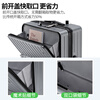 DULA front opening cup holder suitcase trolley case USB charging suitcase boarding case password box black with gray 20 inches