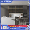 Zhibang integrated kitchen cabinets, customized kitchen quartz stone countertops, PET skin-friendly material cabinets, customized integrated stove cabinets, 3-meter floor cabinets, 3-meter countertops, 1-meter wall cabinets