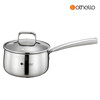 Othello food grade 304 stainless steel wok milk pan two-piece set uncoated wok gas induction cooker universal set