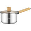 Dr. Gang 16CM Pinshang thick-bottomed milk pot - wooden handle 201 stainless steel 8010141116 induction cooker stew pot Dr. Gang 16cm Pinshang thick-bottomed milk pot 160ml