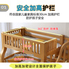LAIKEXUAN children's solid wood bunk beds for boys and girls, high and low bunk beds, walnut ladder cabinets, upper bunk 160, lower bunk 180