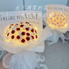 First idea of handmade bouquet diy material package couple gift handmade everlasting rose birthday gift for woman 33 red roses material package light string + exquisite gift bag