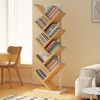 Anya tree-shaped bookshelf floor-standing solid wood storage shelf creative steel-wood multi-layer home student small bookcase 8 layers