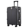 XUEKASI suitcase, large-capacity trolley case, aluminum frame suitcase, can accommodate 1 person, hard-shell suitcase, business boarding password box, obsidian black, anti-collision corners + exquisite case cover, 28 inches, large capacity, strong and durable suitcase