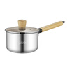 Dr. Gang 16CM Pinshang thick-bottomed milk pot - wooden handle 201 stainless steel 8010141116 induction cooker stew pot Dr. Gang 16cm Pinshang thick-bottomed milk pot 160ml