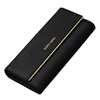 Scarecrow (MEXICAN) 2024 New Fashion Wallet Women's Long Three-fold Large Capacity Genuine Leather Wallet Women's Wallet Thin Black Store Manager Anti-Theft Brush