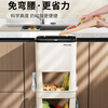 Japanese imported trash can for kitchen household large capacity with cover removable double-layer bend-free storage rack storage rack elegant white three layers (including 4 wheels, free garbage cover type 18L