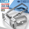Fengji 304 stainless steel square clamp bridge clamp photovoltaic cable throat clamp trunking tube clamp square tube fixed buckle 100*50 (2 pieces)