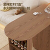 Le series island table retractable integrated retractable solid wood bar living room home dining side cabinet modern Japanese wine cabinet double-sided bar table 45CM + chair * 1 - walnut color