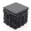 Natural rock coaster Japanese slate coaster insulation pad bar restaurant slate coaster set wholesale round coaster 10cm*10cm