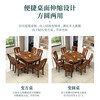 Fulian Fujia golden sandalwood solid wood dining table and chair combination home dining table retractable and foldable square and round dual-purpose small apartment 1.5 meters one table 6 chairs all solid wood