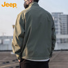 JEEP Jeep Jacket Men's Jacket Fall and Winter Stand Collar Executive Casual Loose American Clothes Men's Green XL