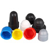 Langsiming hexagonal nut bolt protective cap plastic decorative protective cover nut cap screw cap protective sleeve screw cover head 10*25*M6 black extension (10 pieces)