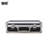 Chiming mini small household document storage box multi-functional hardware tool box aluminum alloy suitcase instrument equipment box prop box 33x24x10cm black key lock empty box