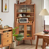 JIAYI solid wood corner cabinet sideboard corner cabinet living room dining room triangle cabinet corner cabinet cabinet wine cabinet display cabinet cherry wood color