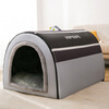 Hippie dog kennel, warm closed cat kennel, small, medium and large dog kennel, removable and washable dog house in winter, Teddy can be used for all seasons, Nordic style gray, extra large size XXL (recommended weight within 80 pounds)