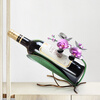 Kangzhirun red wine rack ornaments European creative wine rack wine bottle rack iron art home simulation wine rack display rack peacock style