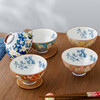 Mino Yaki Japanese imported ceramic rice bowl 4.5-inch hibiscus flower bowl 5-piece set