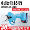 Wuyangyilang electric pruning scissors, fruit tree shears, lithium-ion powerful thick high branch pruners, pruning machine, branch cutting blade hand, wireless 3.0, two batteries and one charge, working 6-8 hours