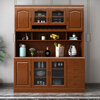 Morning Companion Sideboard Solid Wood Wine Cabinet Multifunctional Chinese Wall Storage Cabinet Tea Cupboard Restaurant Shelf Combination Cabinet Walnut Color Oak Imported from Thailand 105*42*200cm